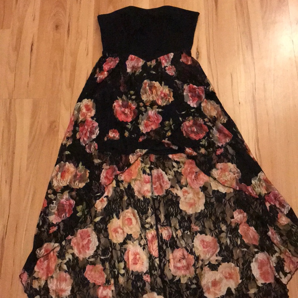 High Low Floral Lace Dress